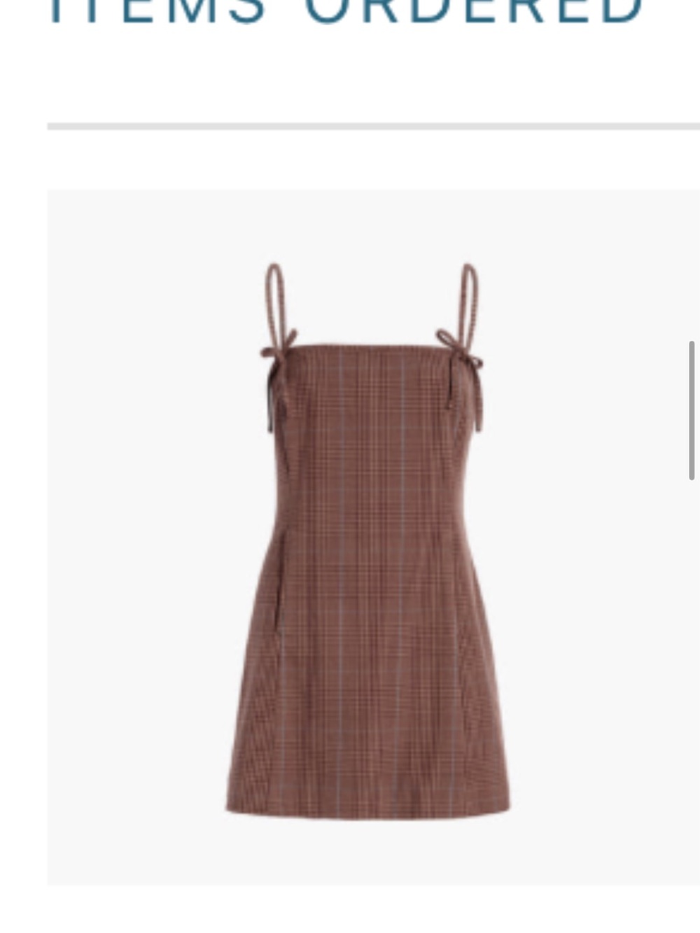 Hill House Tie-Strap Plaid Mini Dress in Brown